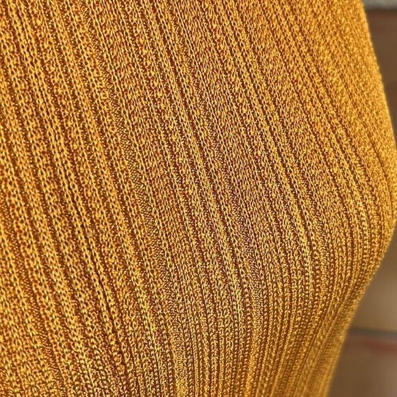 Zara Knit Yellow-Orange Knotted Shoulder Strap Maxi Dress, S! - Picture 7 of 9